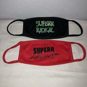 Superrradical Green Logo / Red Wire Logo Face Mask Lot Bundle Used Great Shape